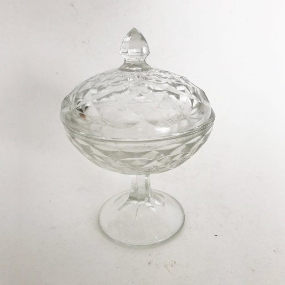 Accents Vintage Clear Glass Covered Candy Dish Poshmark